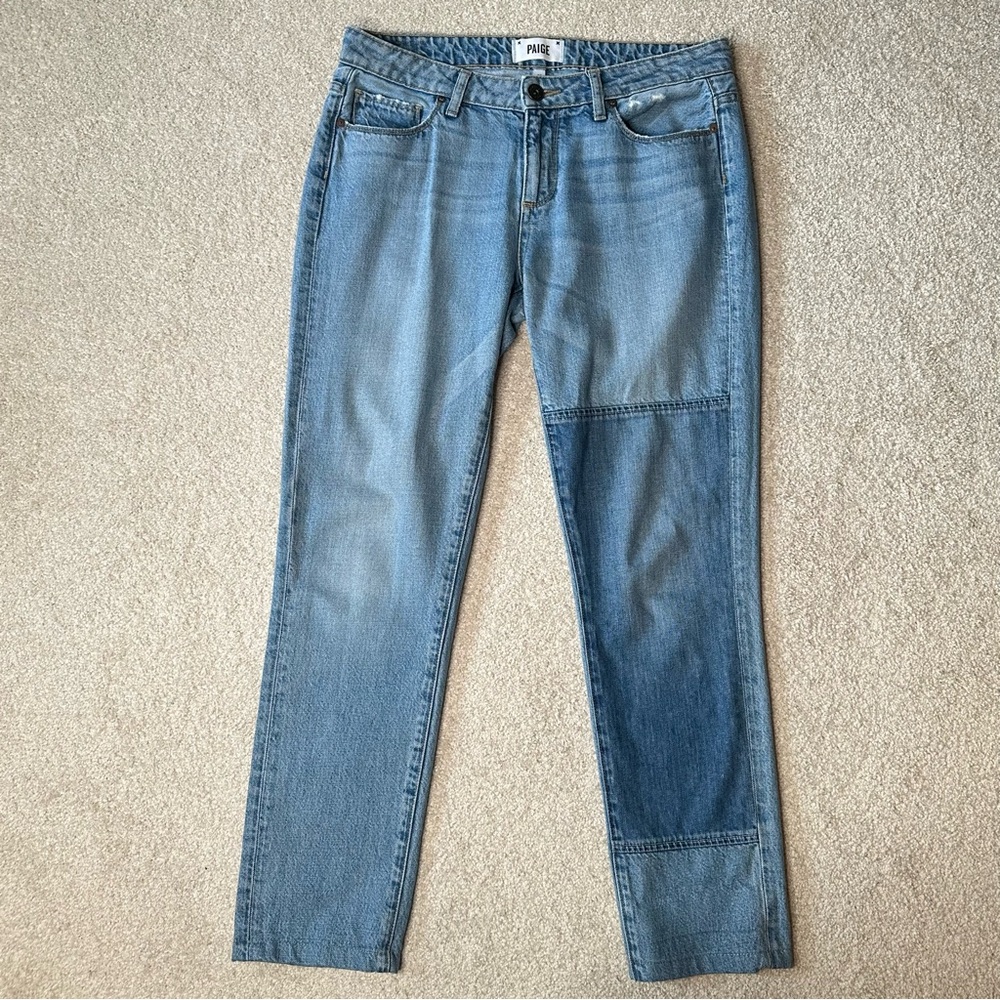 Paige Patchwork Crop Jeans, Size 27